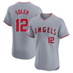 LA.Angels #12 Jorge Soler Player Gray Home Limited Elite Ddoa Stitched Jerseys