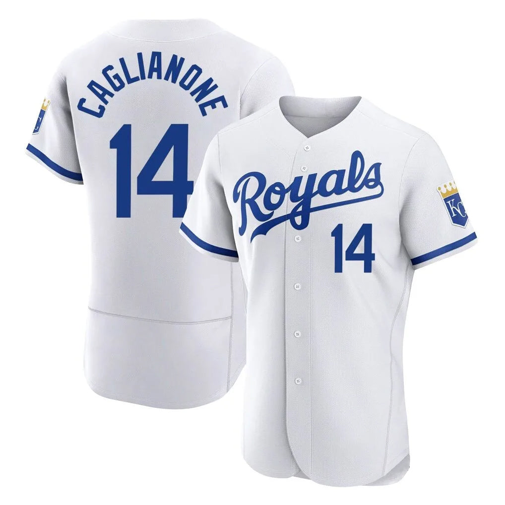 KC.Royals #14 Jac Caglianone Player White Limited Elite Home Game Ddoa Stitched Jerseys