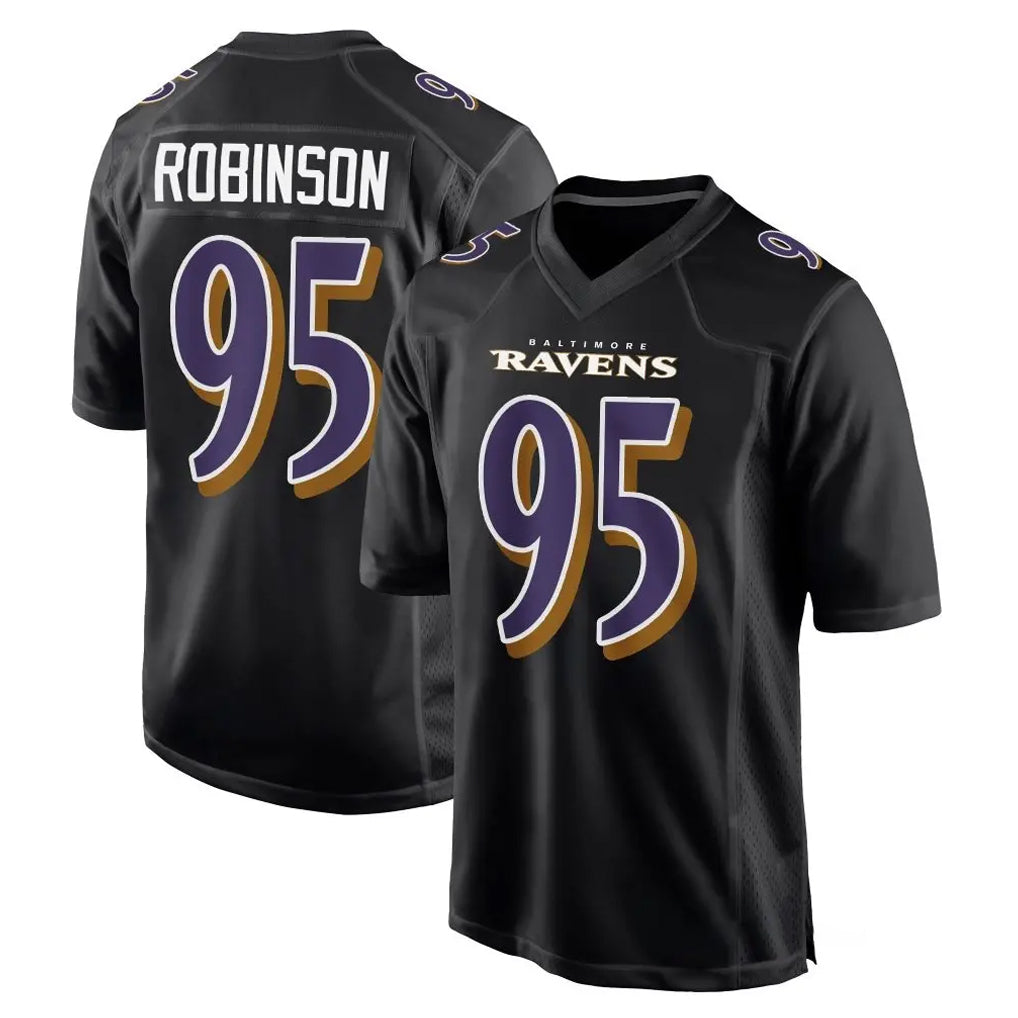 B.Ravens #95 Tavius Robinson Player Black Carbon Fashion Home Game Ddoa Stitched Jerseys