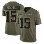 NY.Jets #15 Adonai Mitchell Player Olive 2025 Salute To Service Limited Ddoa Stitched Jerseys