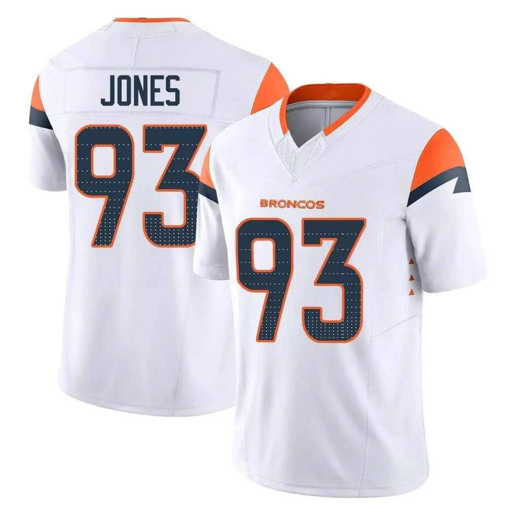 D.Broncos #93 D.J. Jones Player White Limited Vapor F.U.S.E. Home Game Ddoa Stitched Jerseys