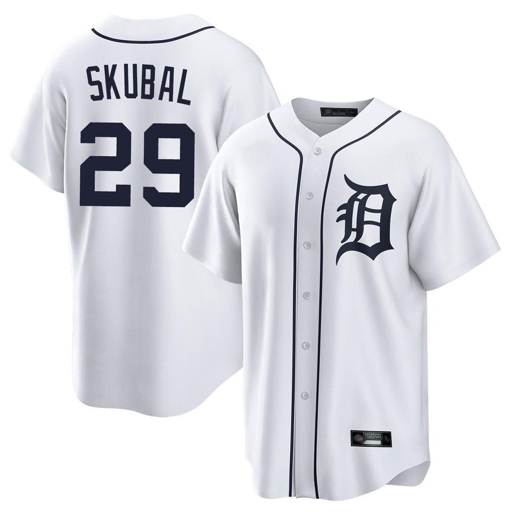 D.Tigers #29 Tarik Skubal Player White Home Game Ddoa Stitched Jerseys