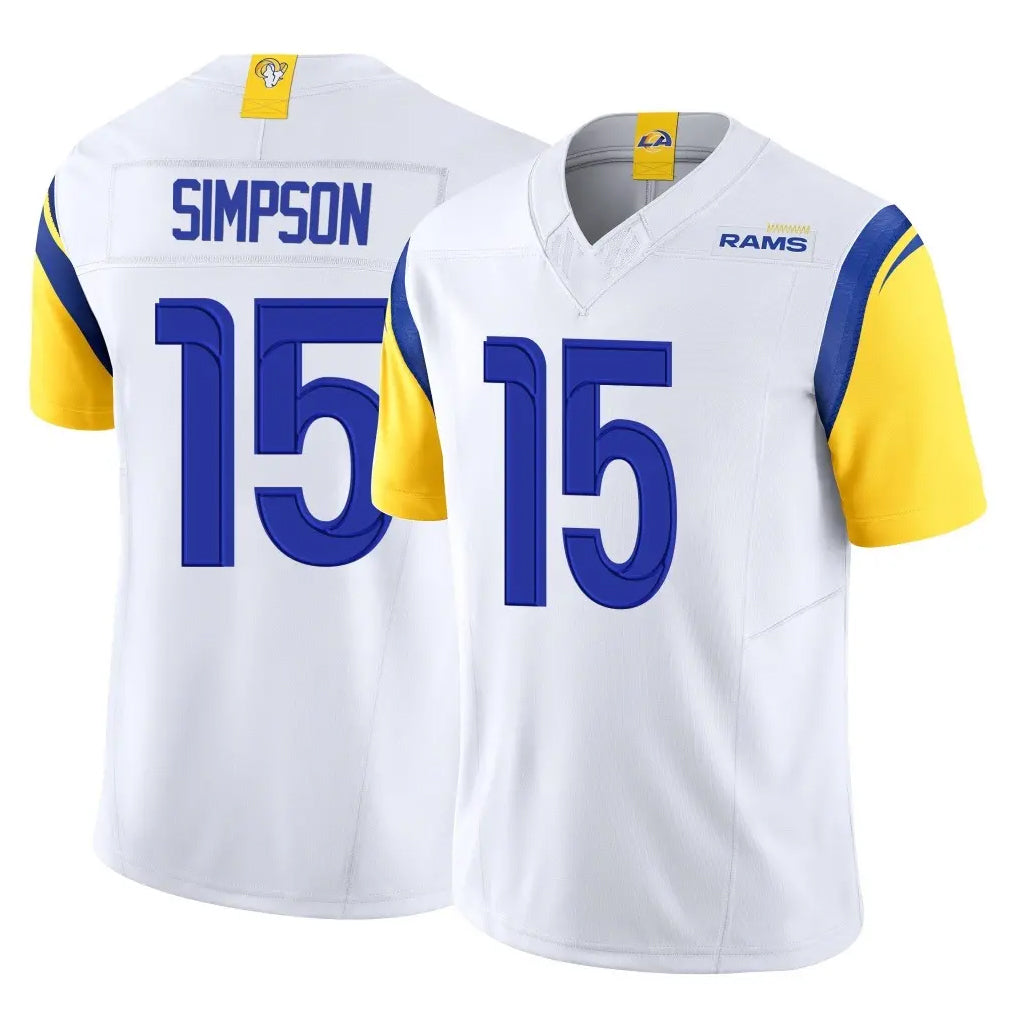 LA.Rams #15 Ty Simpson Player White Limited Vapor F.U.S.E. Home Game Ddoa Stitched Jerseys