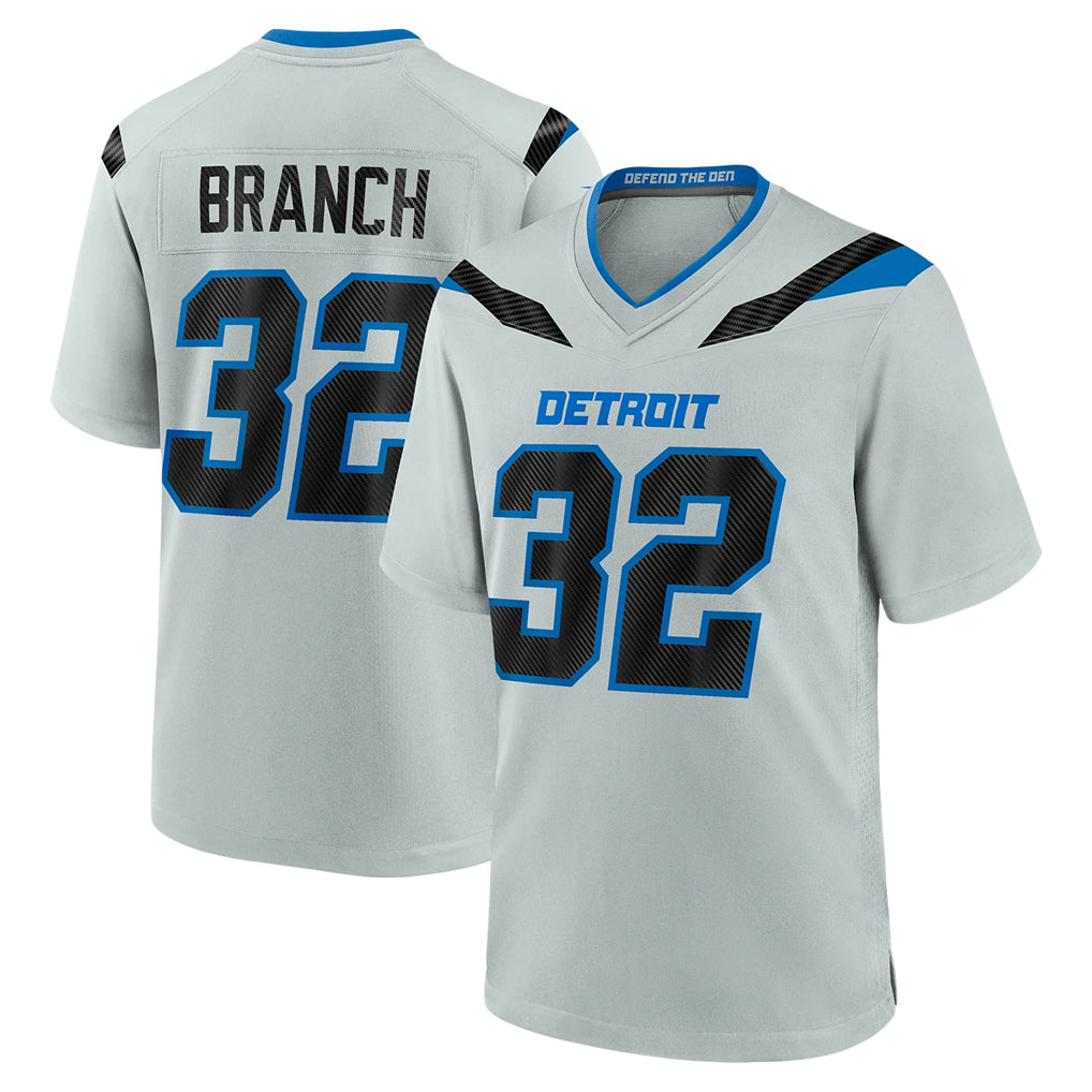D.Lions #32 Brian Branch Player Silver 2026 Rivalries Collection Home Game Ddoa Stitched Jerseys