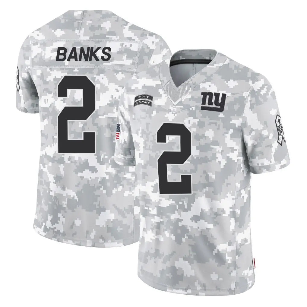 NY.Giants #2 Deonte Banks Player Arctic Camo Salute To Service Limited Game Ddoa Stitched Jerseys