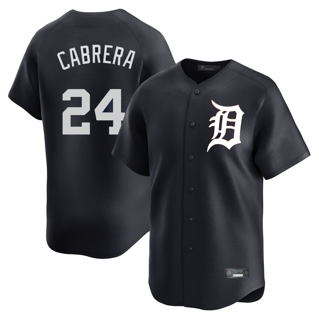 D.Tigers #24 Miguel Cabrera Player Navy Home Limited Game Ddoa Stitched Jerseys