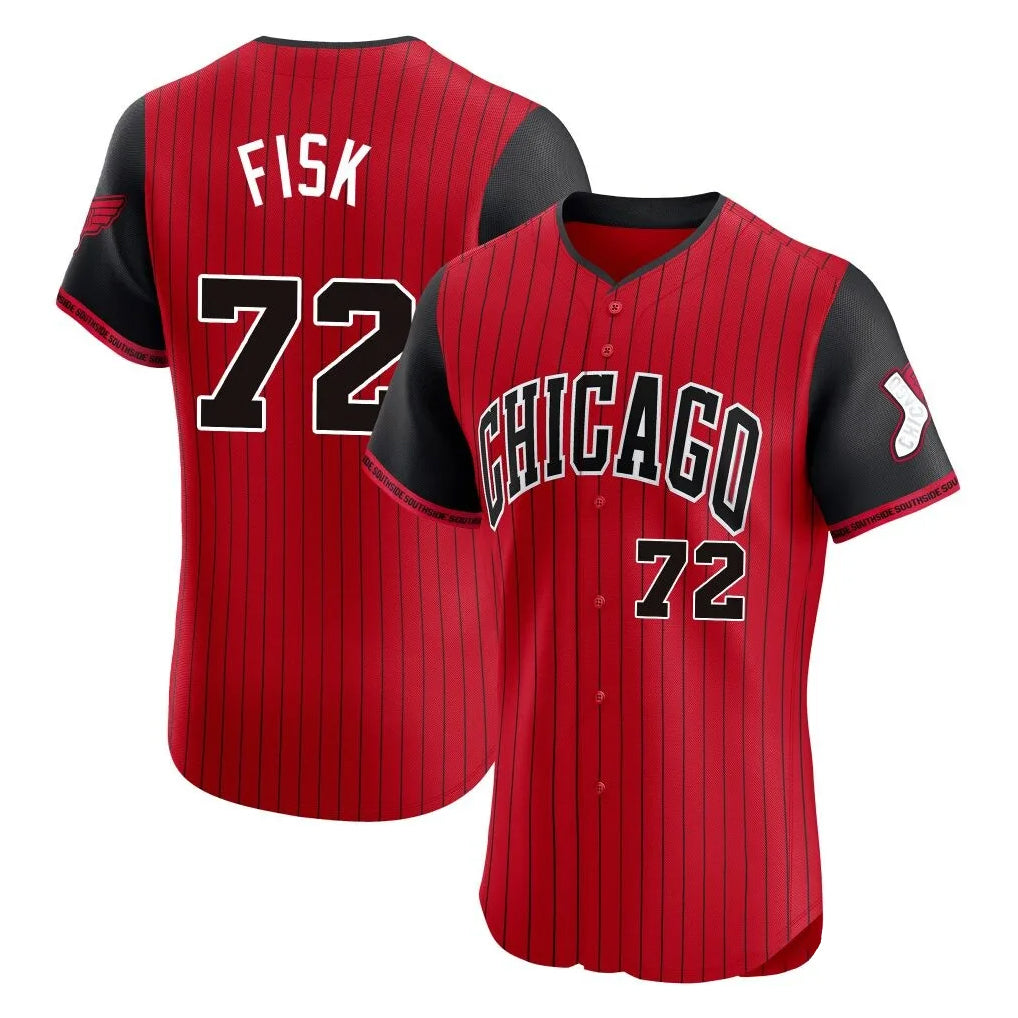 C.White Sox #72 Carlton Fisk Player Red City Connect Limited Elite Home Ddoa Stitched Jerseys