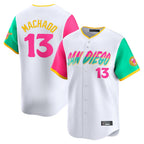 S.Diego Padres #13 Manny Machado Player White City Connect Home Limited Ddoa Stitched Jerseys