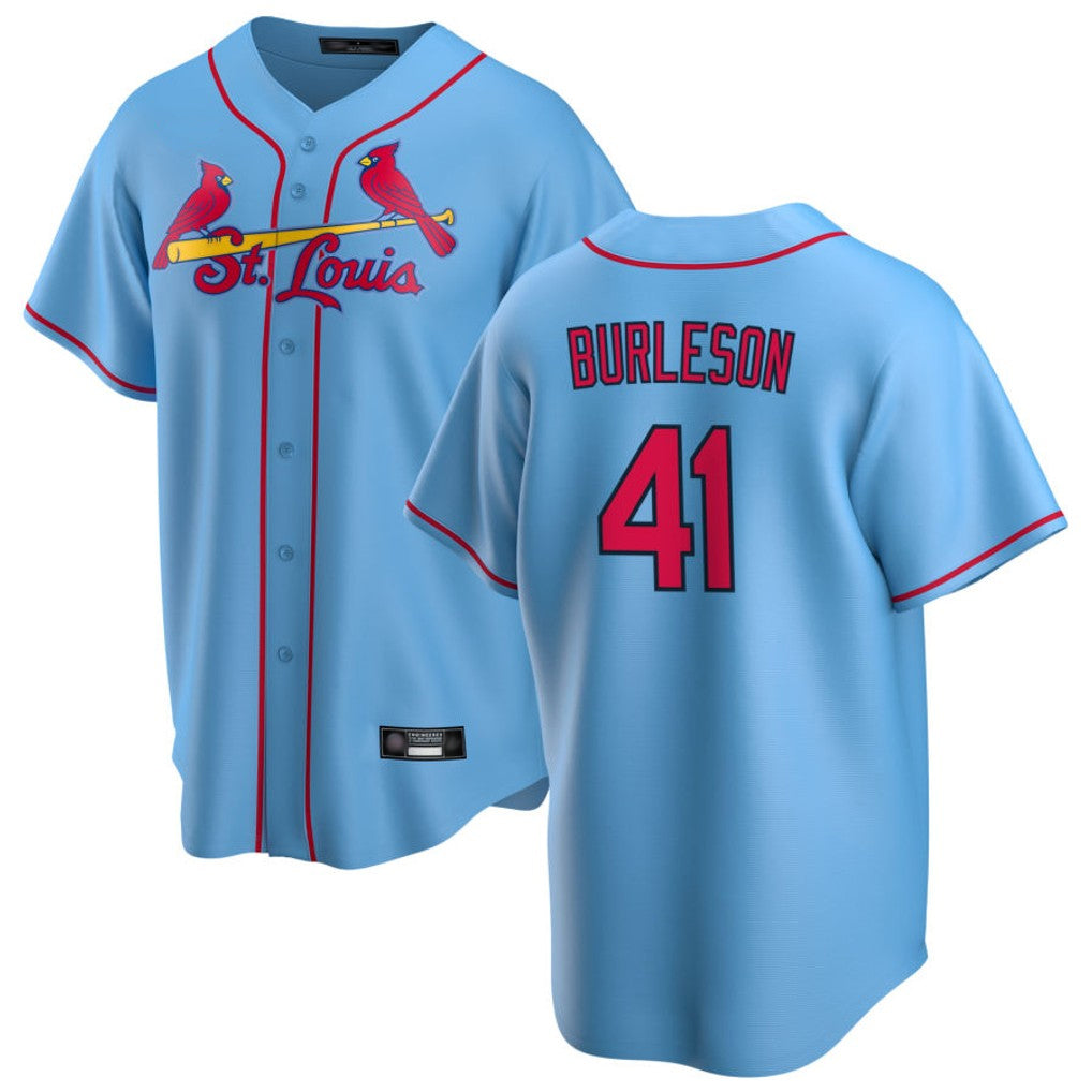 St. Louis Cardinals #41 Alec Burlesona Player Light Blue Home Game Ddoa Stitched Jerseys