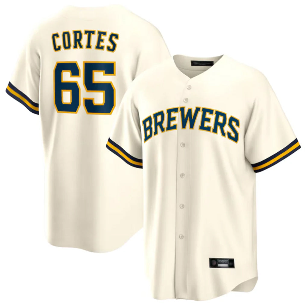 M.Brewers #65 Nestor Cortes Player Cream Home Game Ddoa Stitched Jerseys