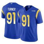 LA.Rams #91 Kobie Turner Player Royal Limited Vapor F.U.S.E. Home Game Ddoa Stitched Jerseys