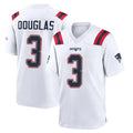 NE.Patriots #3 DeMario Douglas Player White Home Game Ddoa Stitched Jerseys