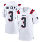 NE.Patriots #3 DeMario Douglas Player White Home Game Ddoa Stitched Jerseys