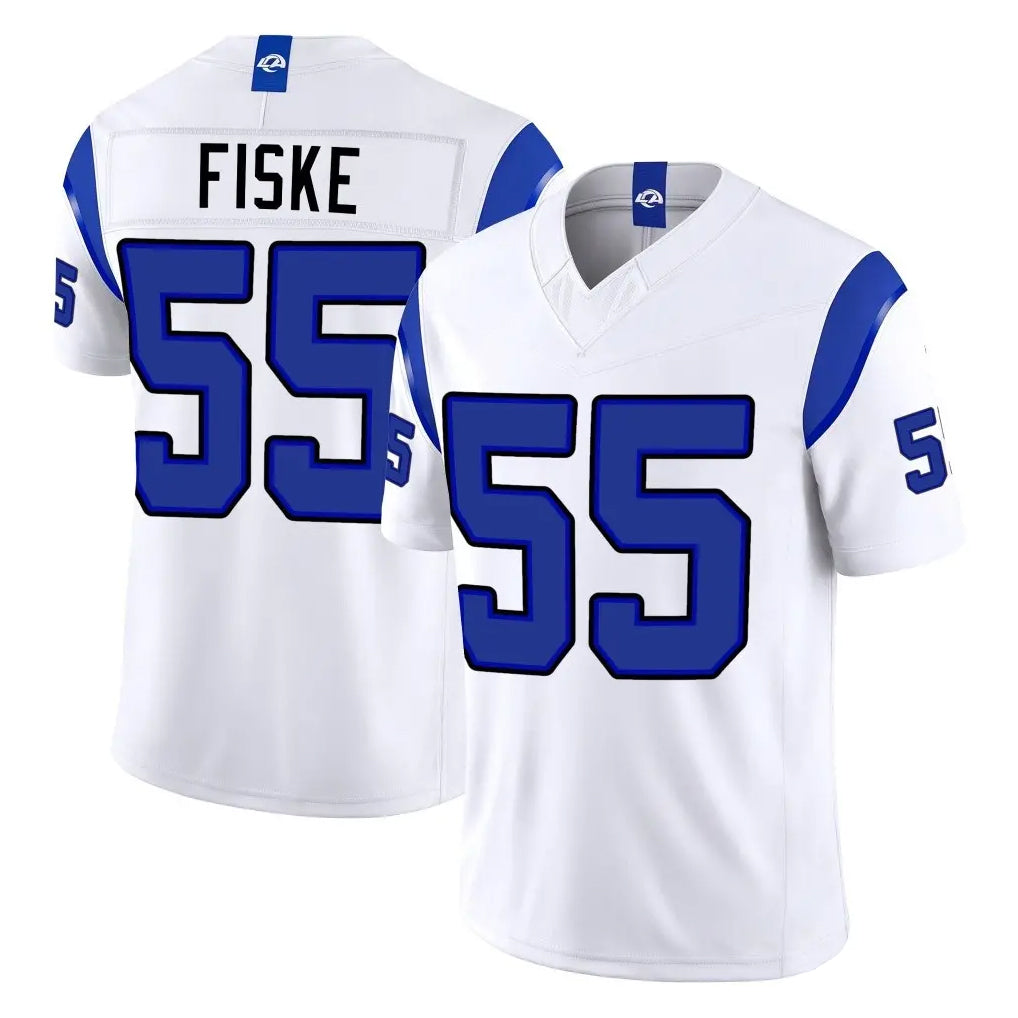 LA.Rams #55 Braden Fiske Player White Limited Fearsome Vapor F.U.S.E. Home Game Ddoa Stitched Jerseys