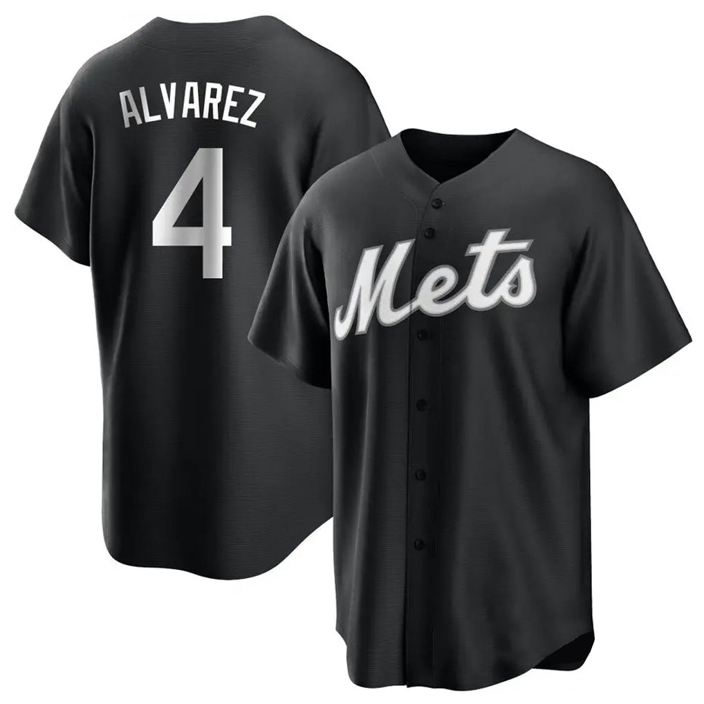 NY.Mets #4 Francisco Alvarez Player Black Home Game Ddoa Stitched Jerseys