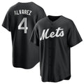 NY.Mets #4 Francisco Alvarez Player Black Home Game Ddoa Stitched Jerseys