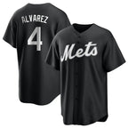 NY.Mets #4 Francisco Alvarez Player Black Home Game Ddoa Stitched Jerseys