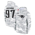 NE.Patriots #97 Milton Williams Player Arctic Camo Salute to Service Pullover Hoodies Limited Game Ddoa Stitched Jerseys