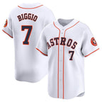 H.Astros #7 Craig Biggio Player White Home Limited Ddoa Stitched Jerseys