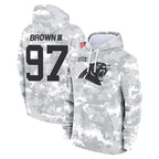 C.Panthers #97 Bobby Brown III Player Arctic Camo Salute to Service Pullover Hoodies Limited Game Ddoa Stitched Jerseys