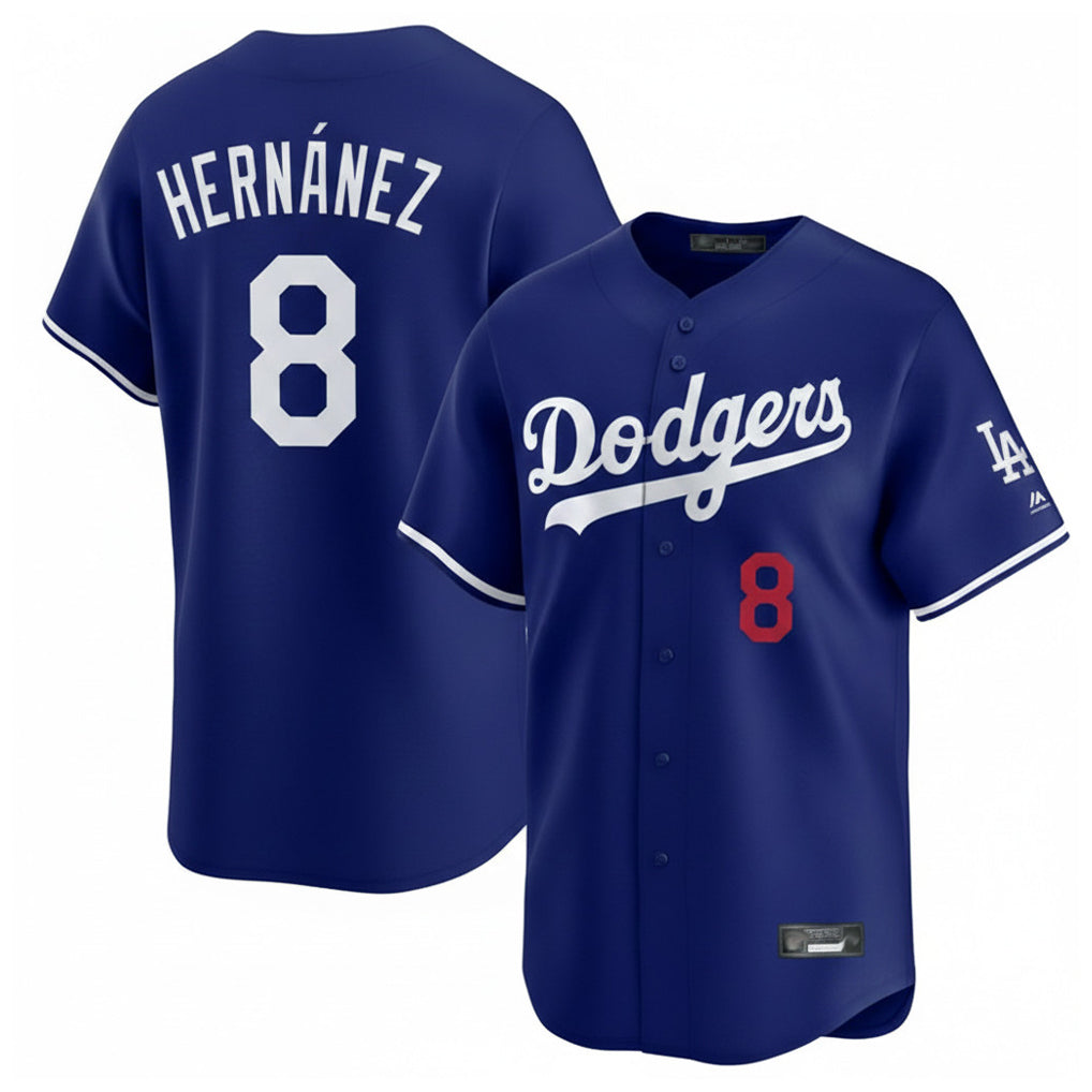 LA.Dodgers #8 Enrique Hern¨¢ndez Player Royal Limited Home Ddoa Stitched Jerseys