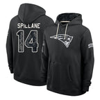 NE.Patriots #14 Robert Spillane Player 2026 Black Logo Pullover Hoodies Limited Game Ddoa Stitched Jerseys