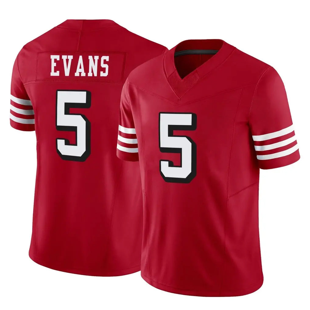 SF.49ers #5 Mike Evans Player Red Limited Alternate Vapor F.U.S.E. Home Game Ddoa Stitched Jerseys