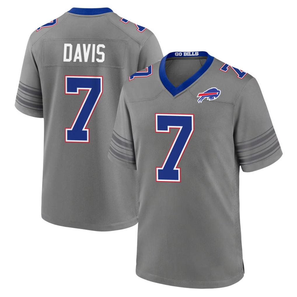 B.Bills #7 Ray Davis Player Gray Nickel City Home Game Ddoa Stitched Jerseys