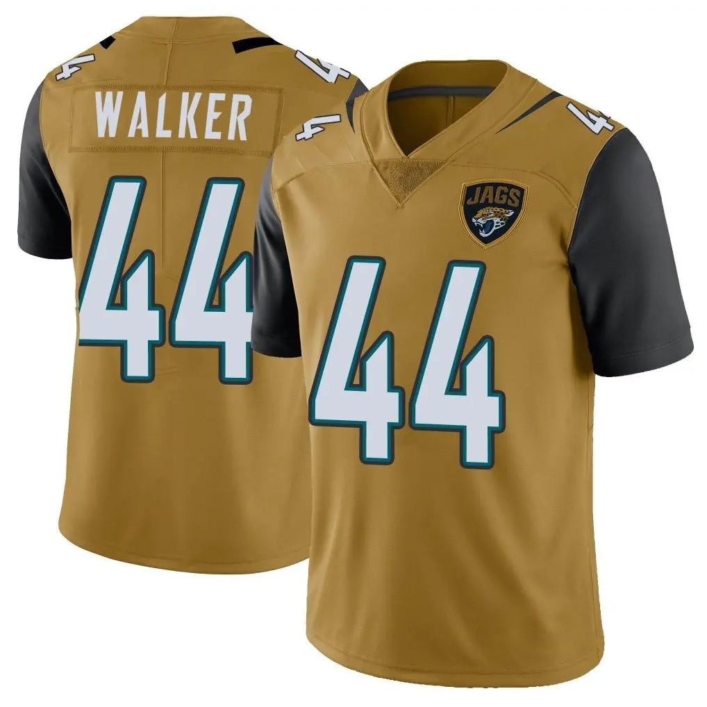 J.Jaguars #44 Travon Walker Player Gold Vapor Limited Home Game Ddoa Stitched Jerseys