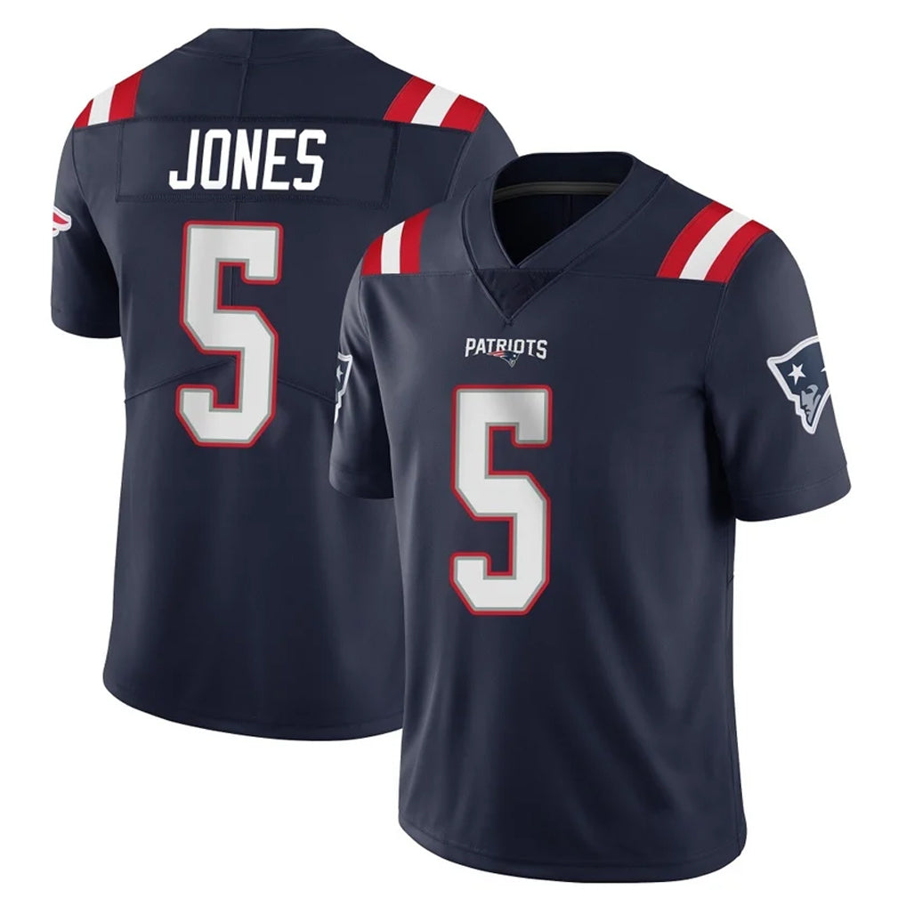 NE.Patriots #5 Dre'Mont Jones Player Navy Vapor Untouchable Home Game Ddoa Stitched Jerseys
