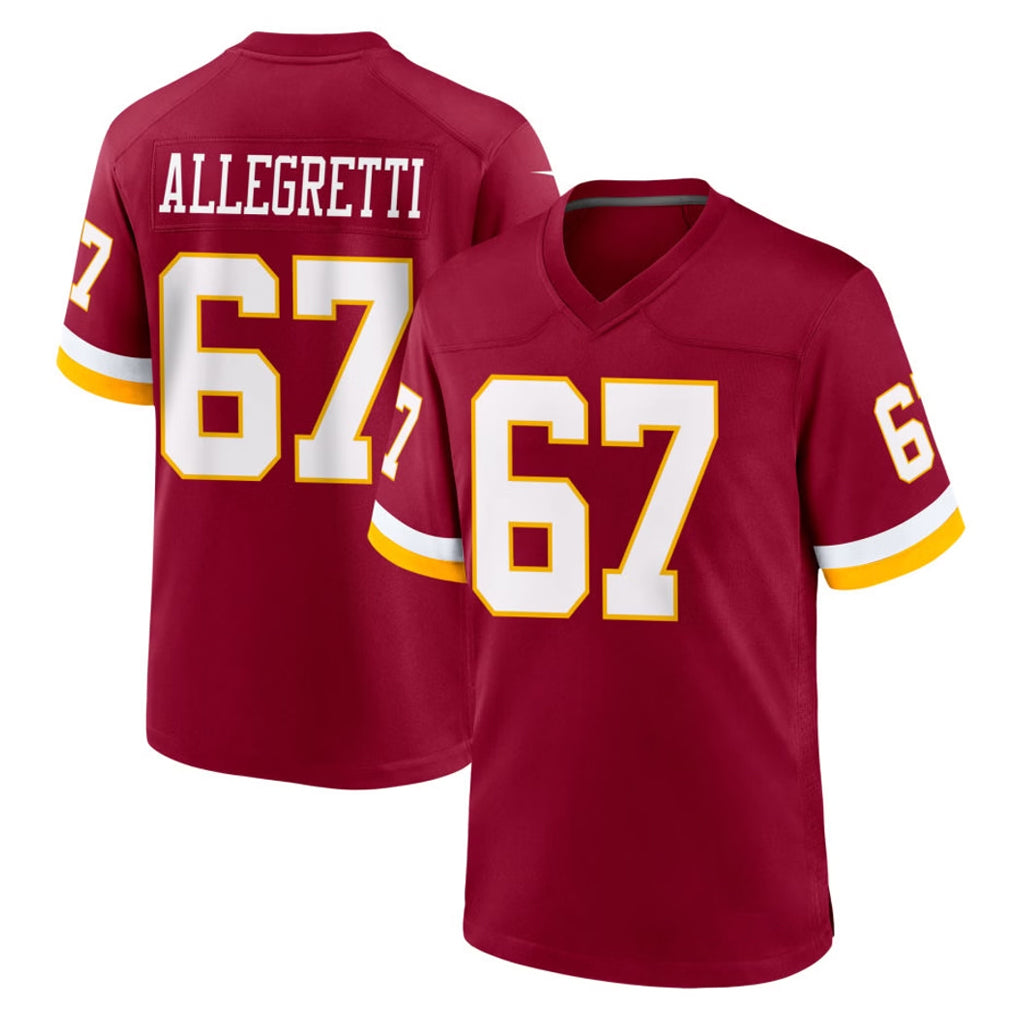 W.Commanders #67 Nick Allegretti Player Burgundy Game Home Ddoa Stitched Jerseys