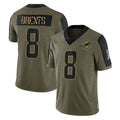 M.Dolphins #8 JuJu Brents Player Olive Salute To Service Limited Game Ddoa Stitched Jerseys