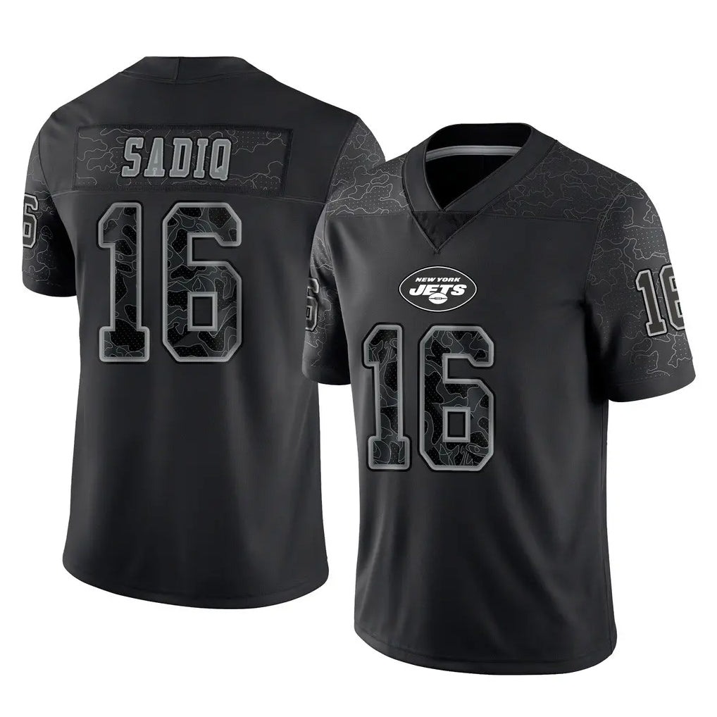 NY.Jets #16 Kenyon Sadiq Player Stealth Black Limited Reflective Home Game Ddoa Stitched Jerseys