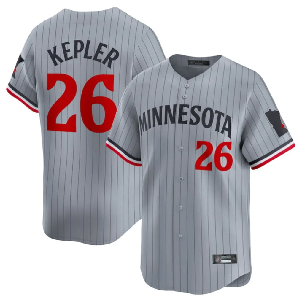 M.Twins #26 Max Kepler Player Gray Home Limited Ddoa Stitched Jerseys