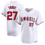LA.Angels #27 Mike Trout Player White Limited Home Ddoa Stitched Jerseys