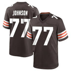 C.Browns #77 Zion Johnson Player Brown Home Game Ddoa Stitched Jerseys