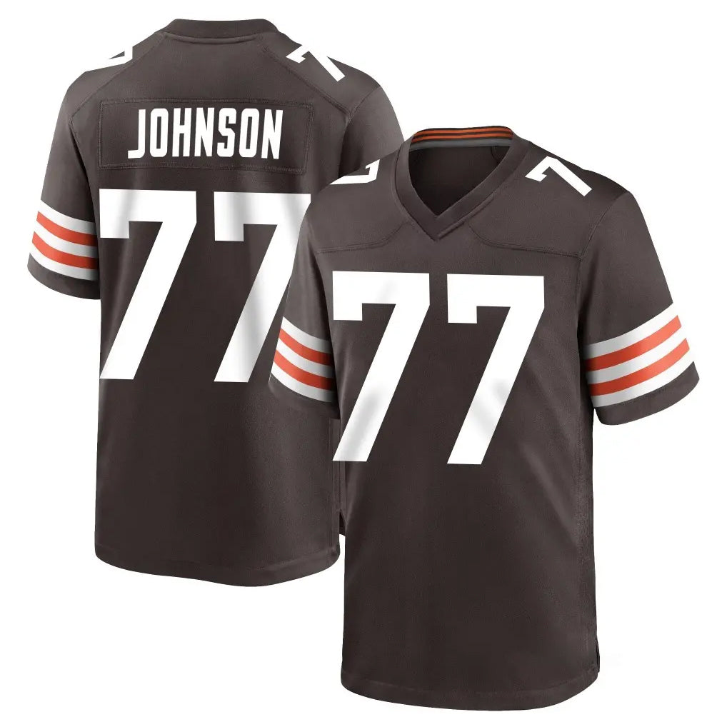 C.Browns #77 Zion Johnson Player Brown Home Game Ddoa Stitched Jerseys