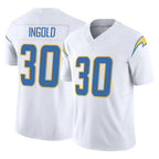LA.Chargers #30 Alec Ingold Player White Limited Vapor F.U.S.E. Home Game Ddoa Stitched Jerseys