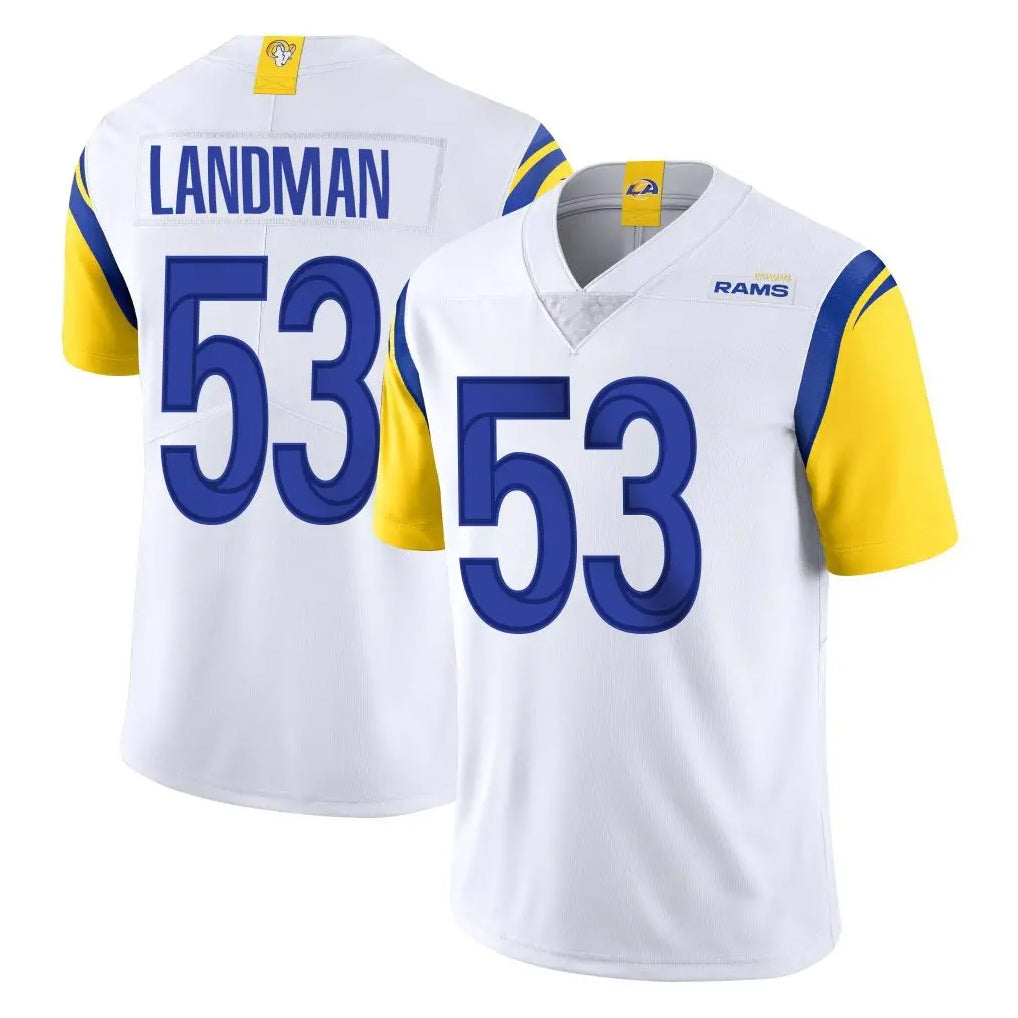 LA.Rams #53 Nate Landman Player White Limited Vapor Untouchable Home Game Ddoa Stitched Jerseys