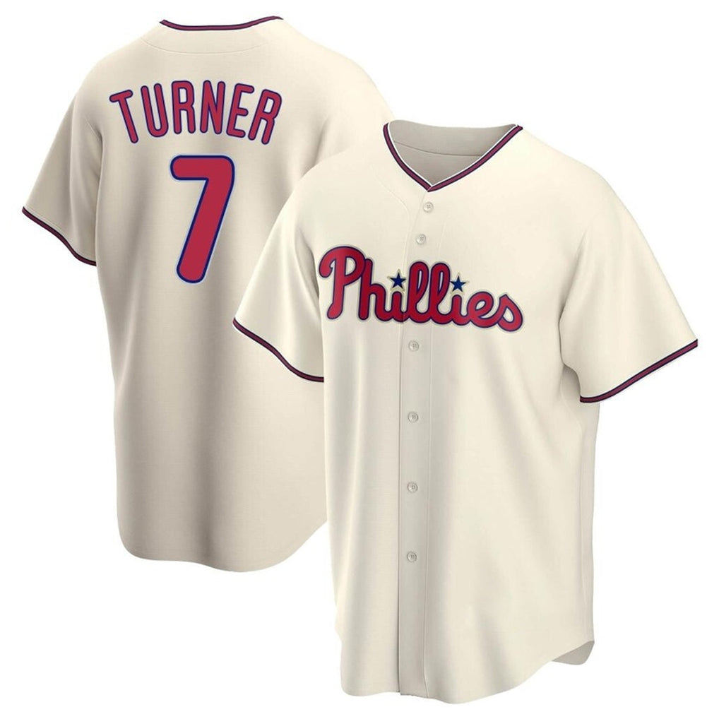P.Phillies #7 Trea Turner Player Cream Home Game Ddoa Stitched Jerseys
