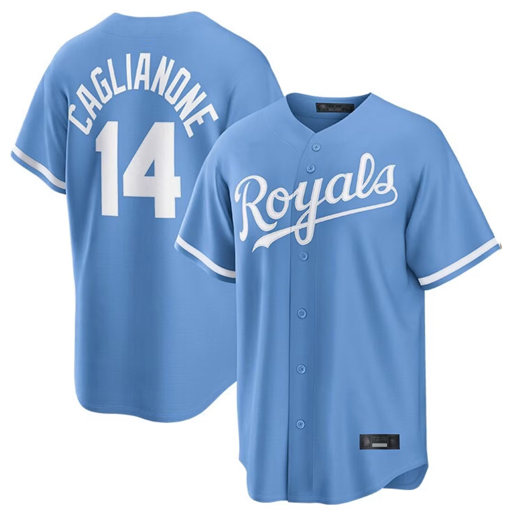 KC.Royals #14 Jac Caglianone Player Light Blue Home Game Ddoa Stitched Jerseys
