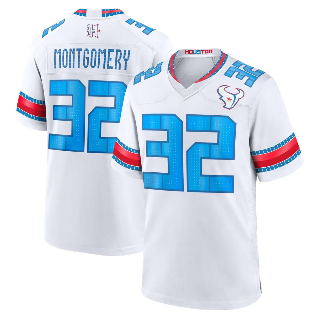 H.Texans #32 David Montgomery Player Whtie 2026 Rivalries Vapor Home Game Ddoa Stitched jerseys