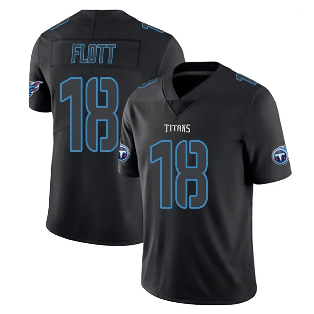 T.Titans #18 Cor'Dale Flott Player Black Impact Limited Home Game Ddoa Stitched Jerseys