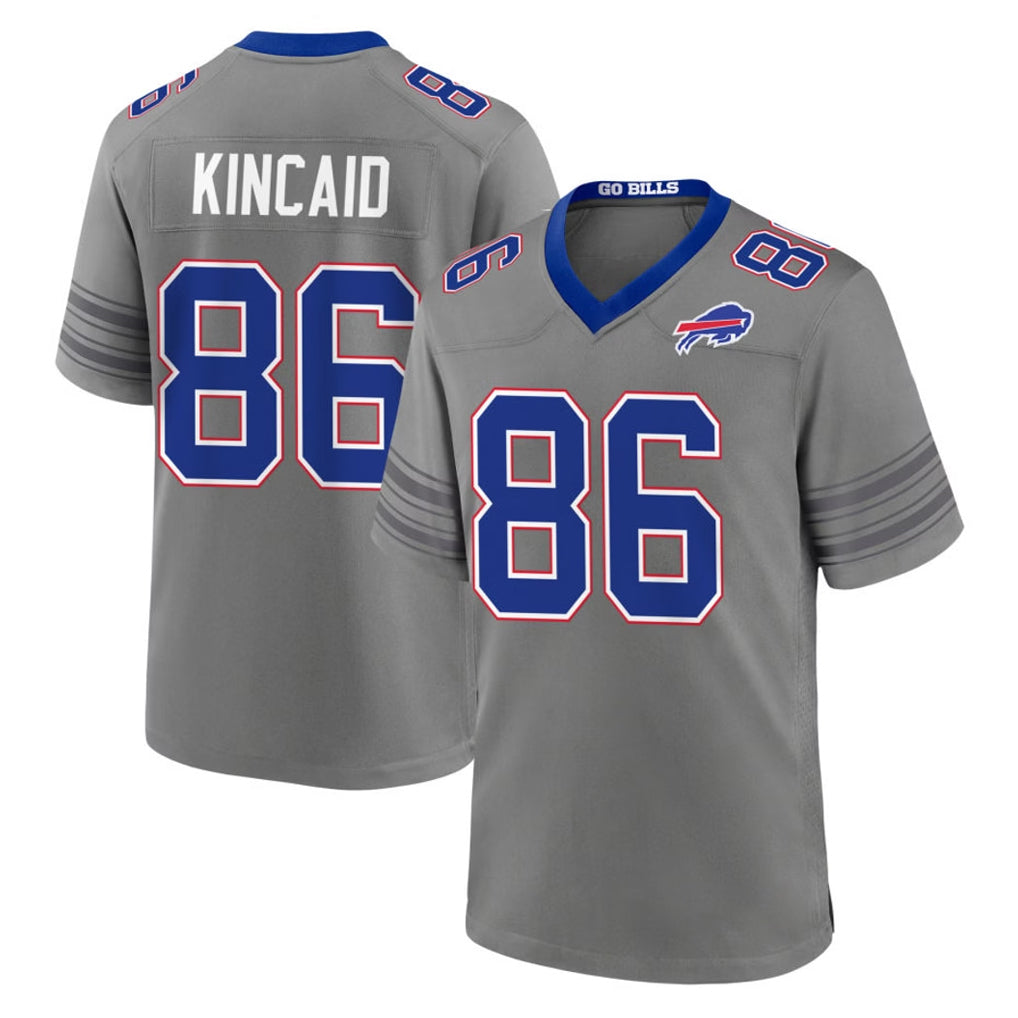 B.Bills #86 Dalton Kincaid Player Gray Nickel City Home Game Ddoa Stitched Jerseys