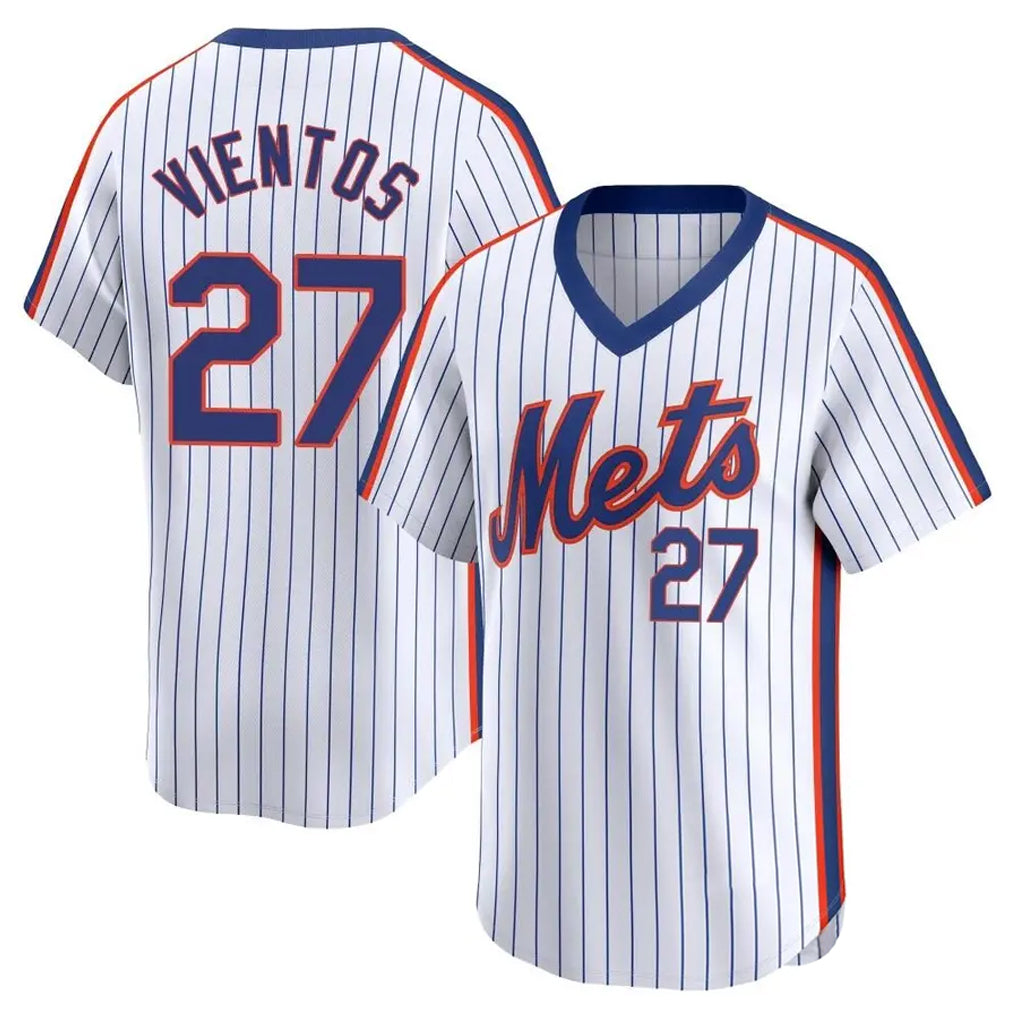 NY.Mets #27 Mark Vientos Player White Cooperstown Collection T-shirt Game Ddoa Stitched Jerseys