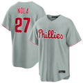 P.Phillies #27 Aaron Nola Player Gray Home Game Ddoa Stitched Jerseys