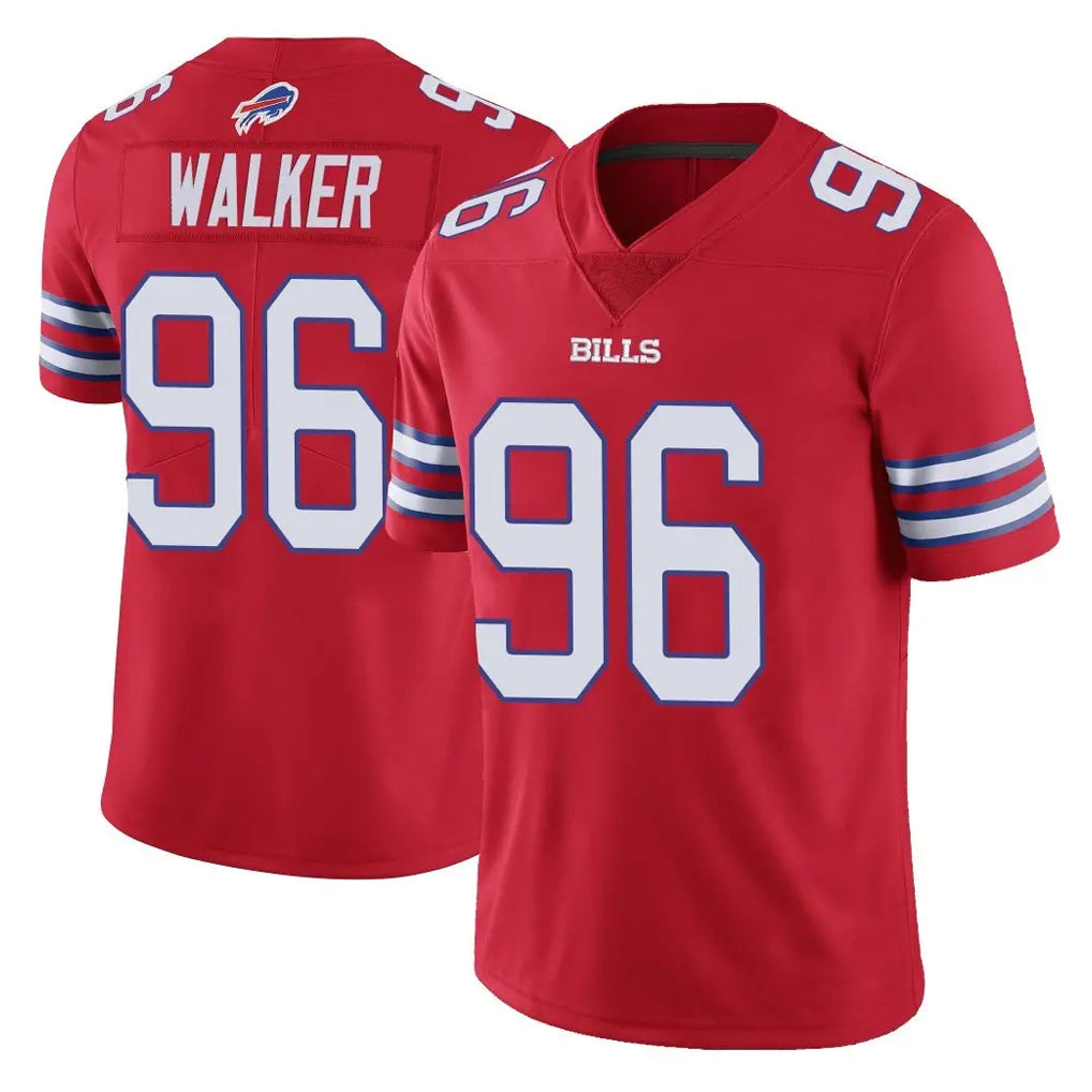 B.Bills #96 Deone Walker Player Red Vapor Untouchable Limited Ddoa Stitched Jerseys