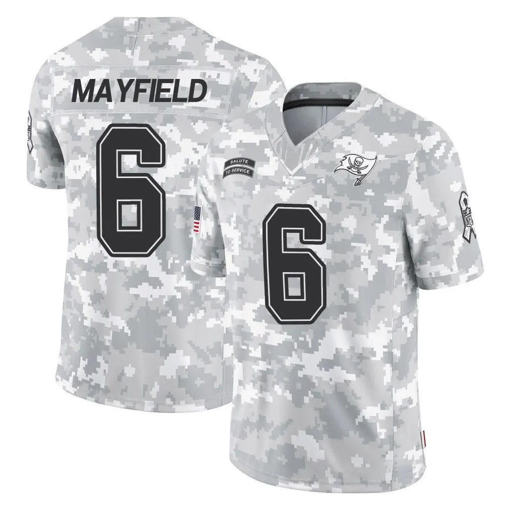 TB.Buccaneers #6 Baker Mayfield Player Arctic Camo Limited Salute To Service Home Game Ddoa Stitched Jerseys