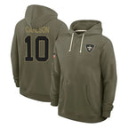 NO.Saints #10 Daniel Carlson Player Olive Salute to Service Pullover Hoodies Limited Ddoa Stitched Jerseys