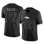 D.Broncos #72 Garett Bolles Player Black Reflective Limited Ddoa Stitched Jerseys